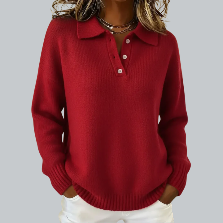 Anna & Rose | Marcellaine™ | Soft Knit Polo Sweater