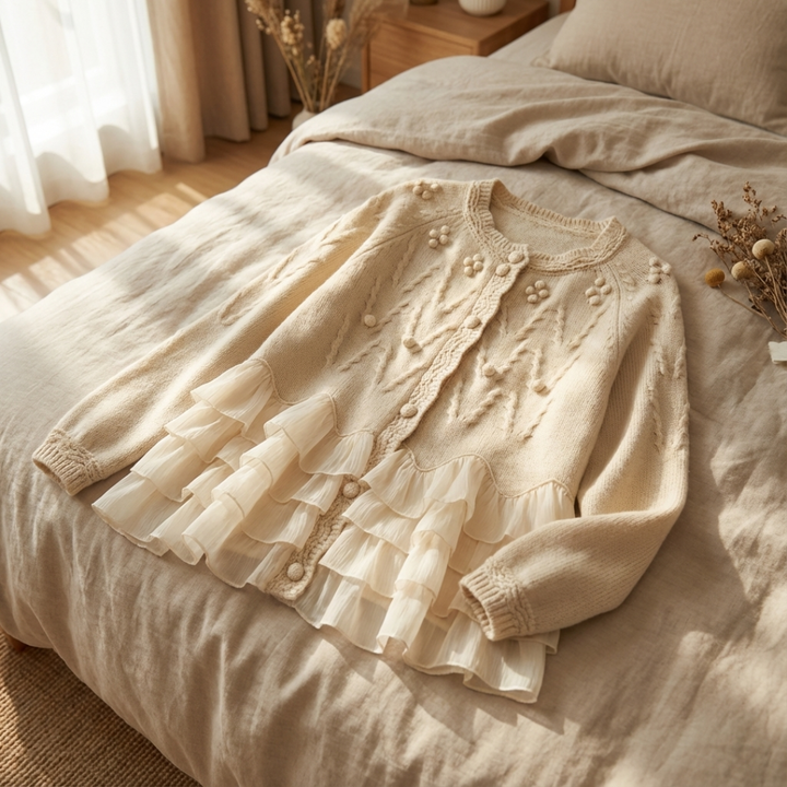 Lunelle - Soft Ruffle Knit Cardigan