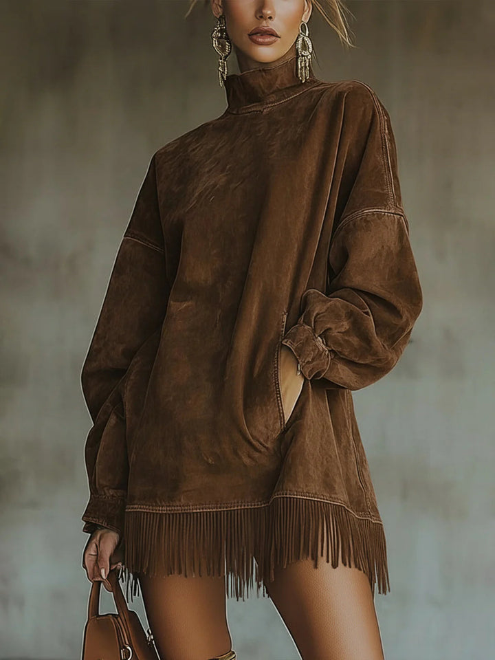 Anna & Rose | Sheri™ | Cozy Suede Fringe Dress