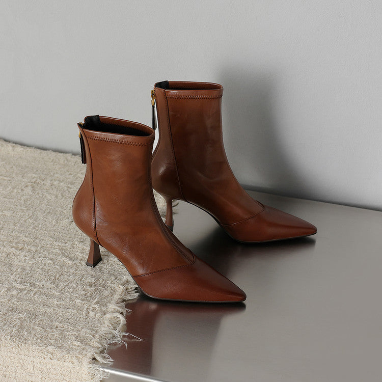 Anna & Rose | Amara | Genuine Leather Heel Boots