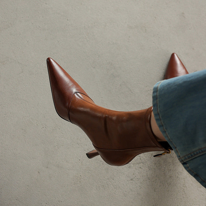 Anna & Rose | Amara | Genuine Leather Heel Boots