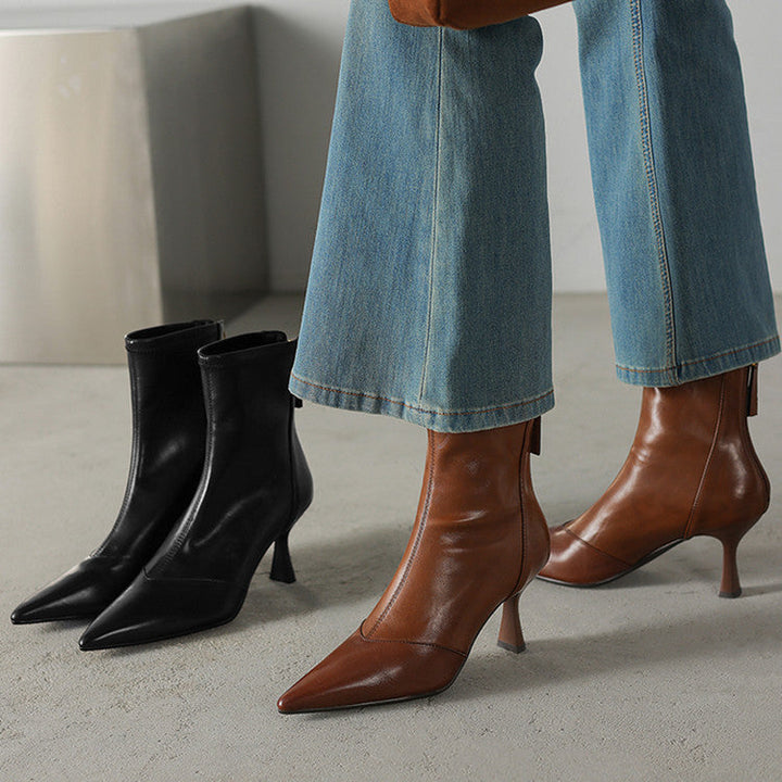 Anna & Rose | Amara | Genuine Leather Heel Boots