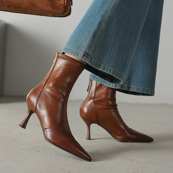 Anna & Rose | Amara | Genuine Leather Heel Boots