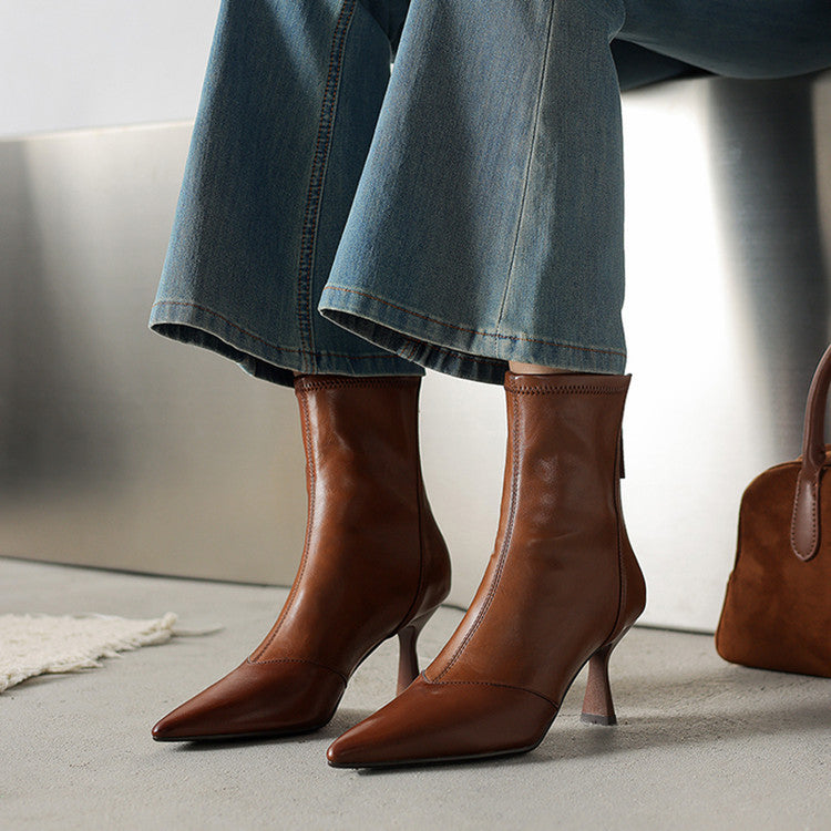 Anna & Rose | Amara | Genuine Leather Heel Boots