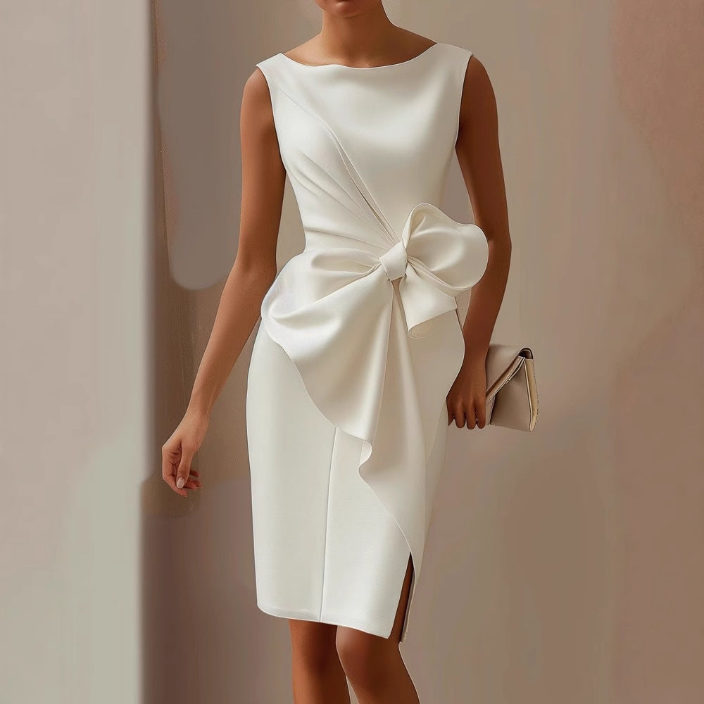 Lunaria – Elegant Bow Accent Dress