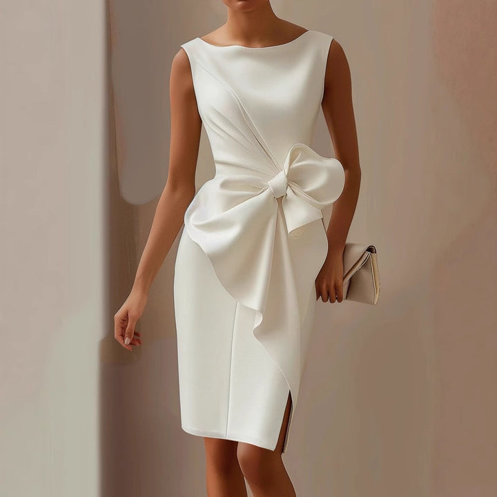 Lunaria – Elegant Bow Accent Dress