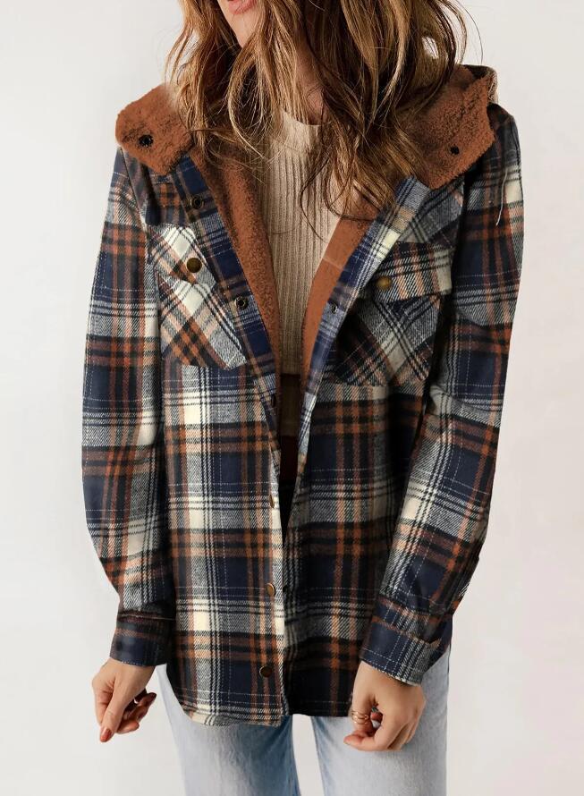 Elvara - Plaid Hooded Jacket