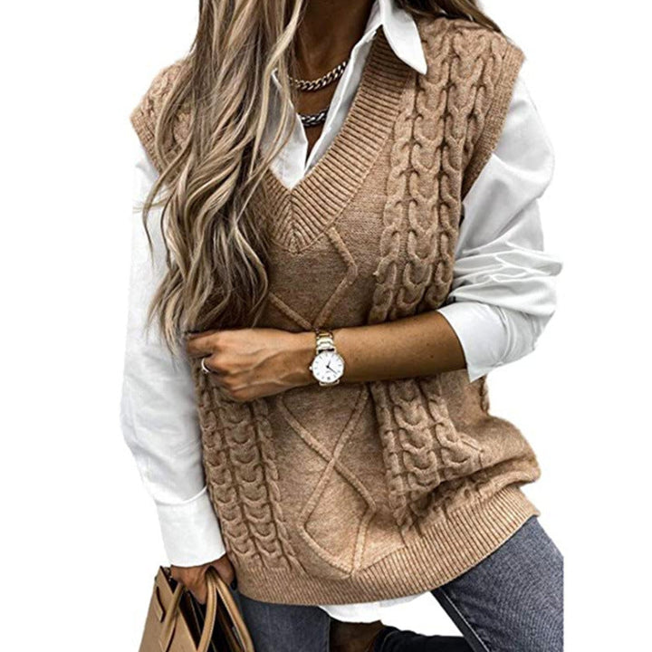 Hanvera™ - Textured V-Neck Knit Vest