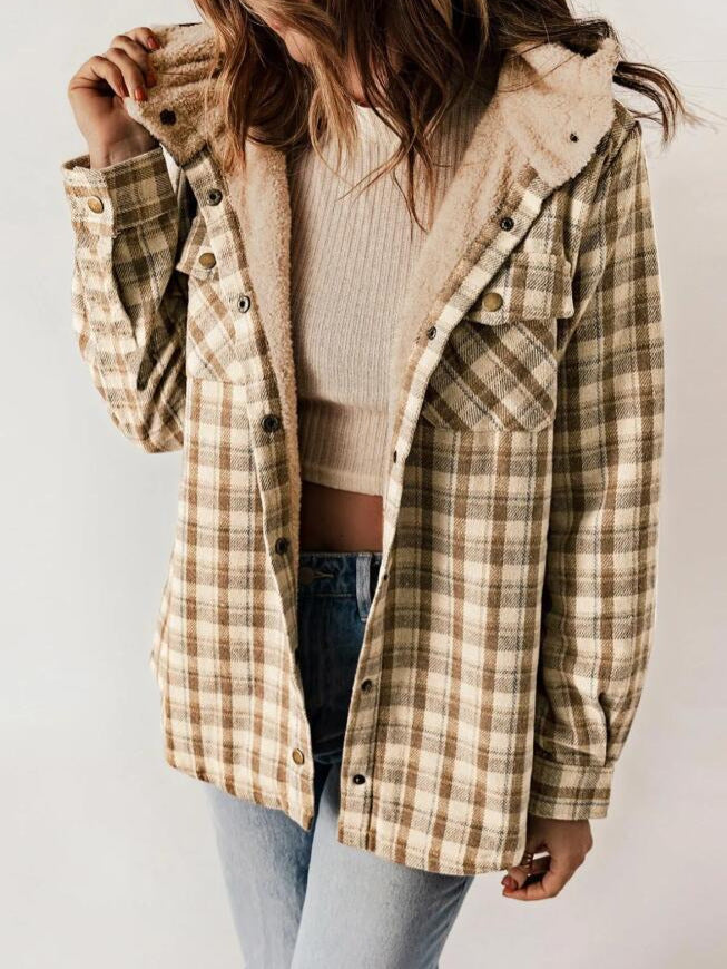 Elvara - Plaid Hooded Jacket