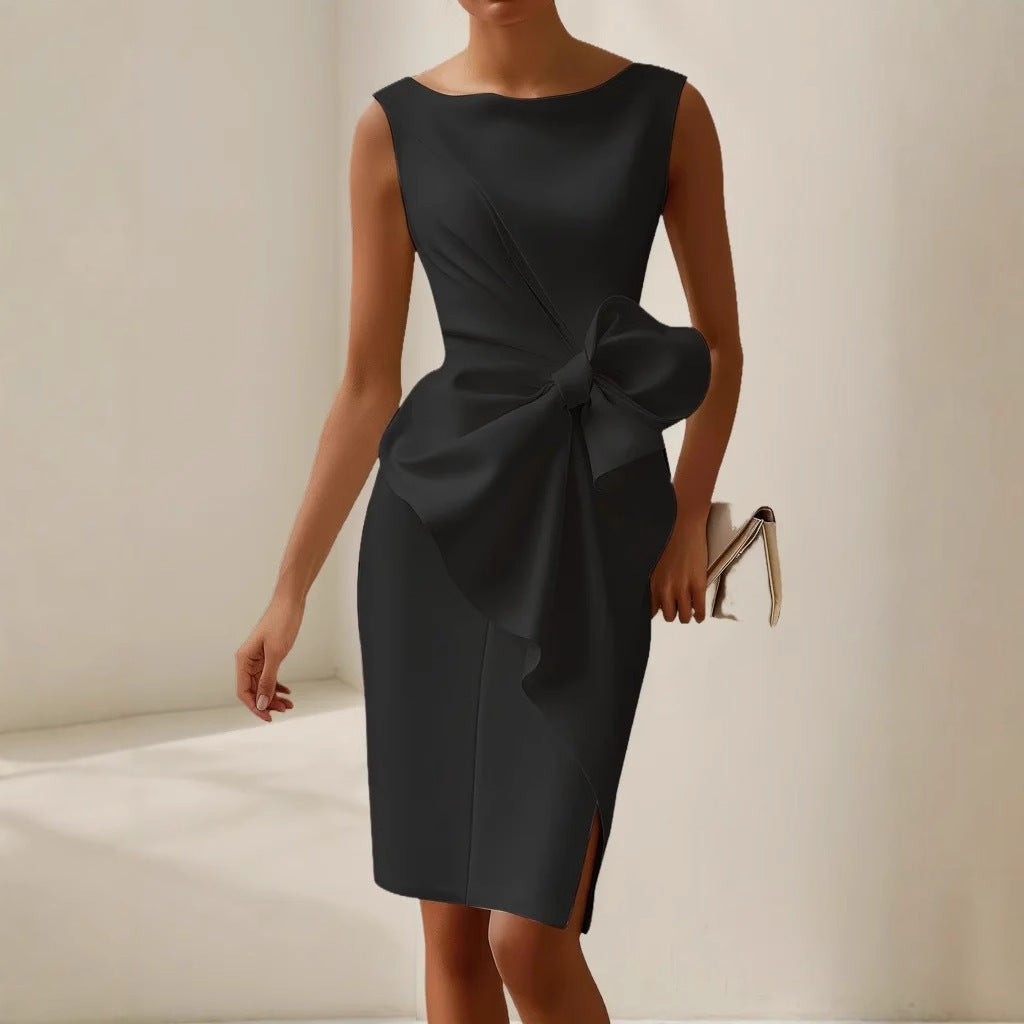 Lunaria – Elegant Bow Accent Dress