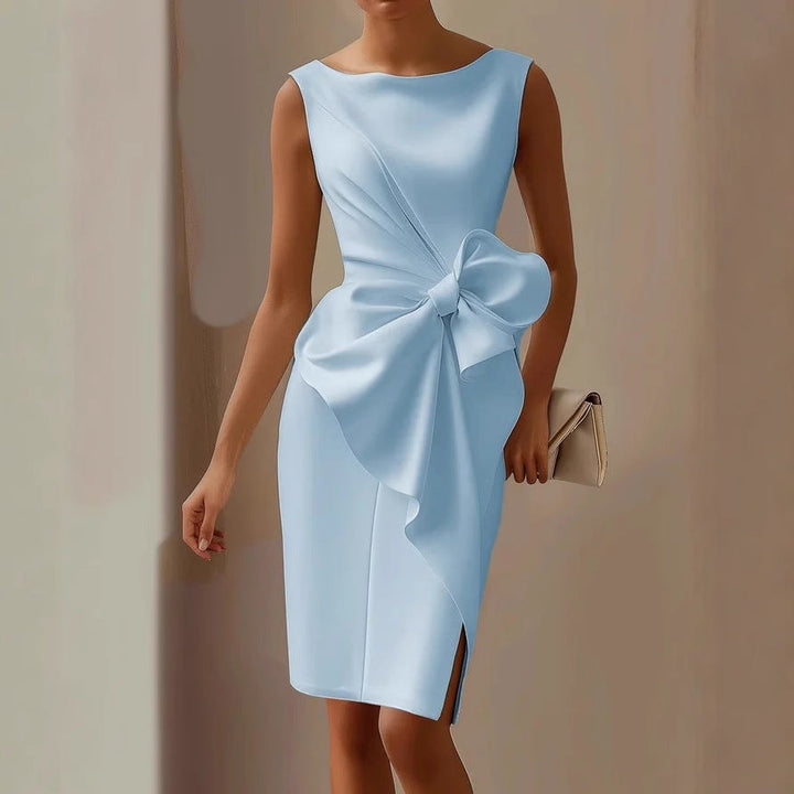 Lunaria – Elegant Bow Accent Dress