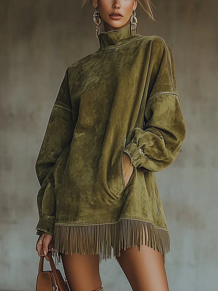 Anna & Rose | Sheri™ | Cozy Suede Fringe Dress