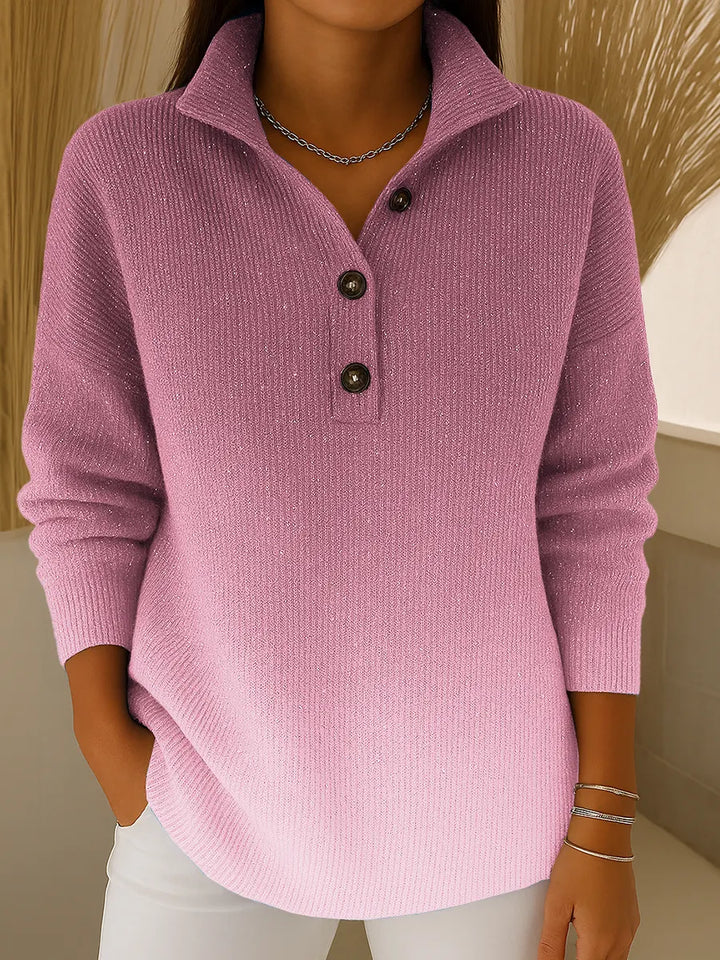 Velora - Gradient Collared Knit Cardigan