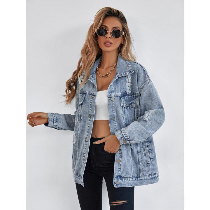 Amivelle™ - Fringe Detail Casual Denim Jacket