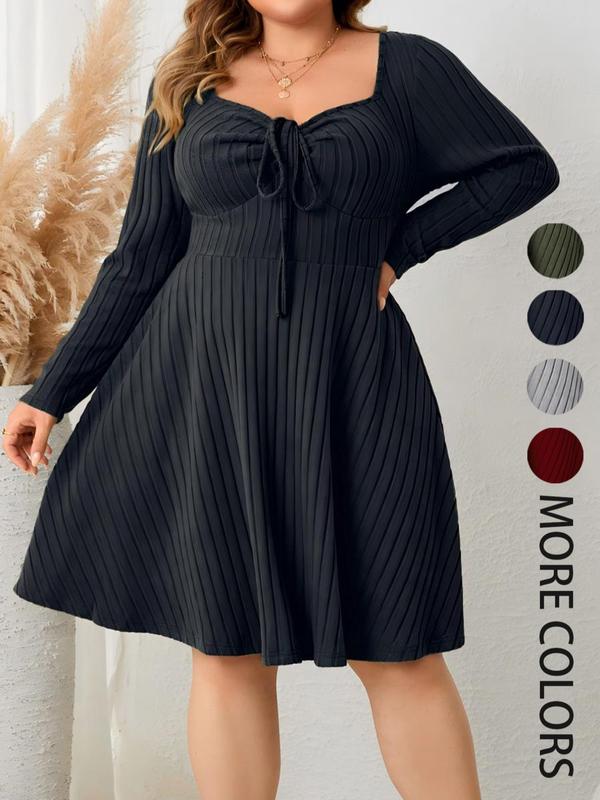 Karelya™ - Plus Size Ribbed Sweetheart A-Line Dress