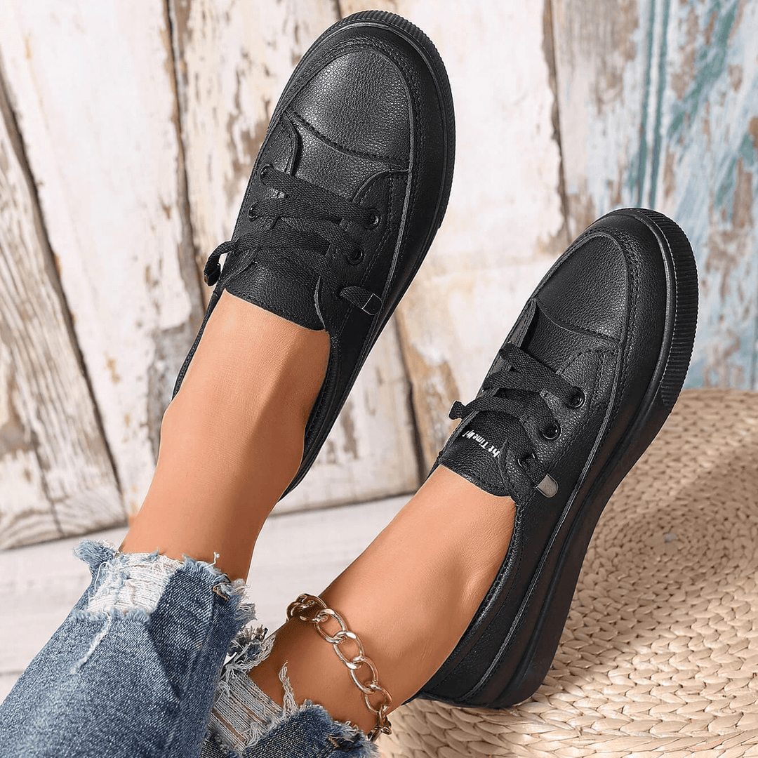 Elisvera - Lace-Up Comfort Flat Shoes