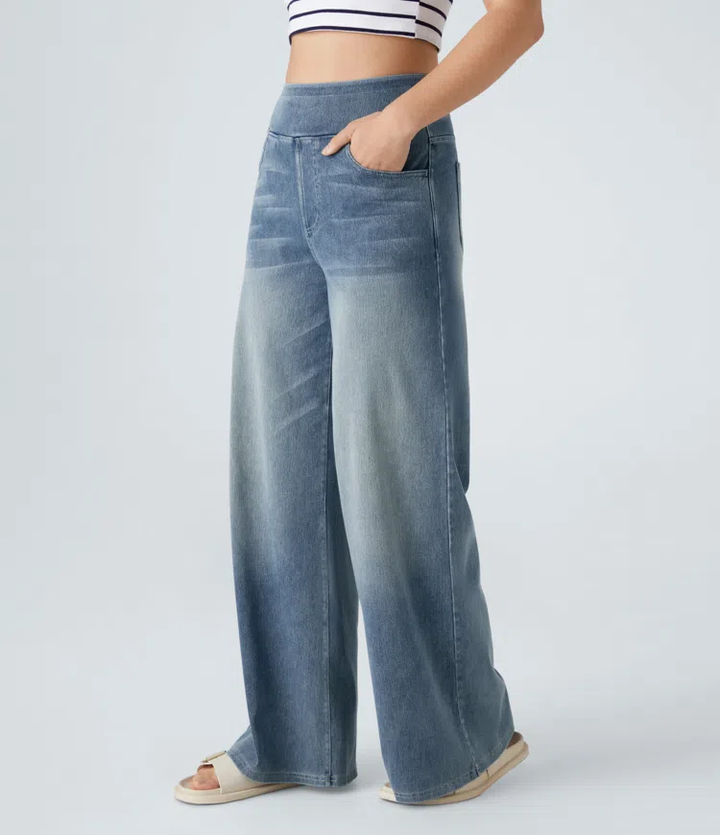 Kirelle™ - Wide-Leg High-Waist Denim Pants