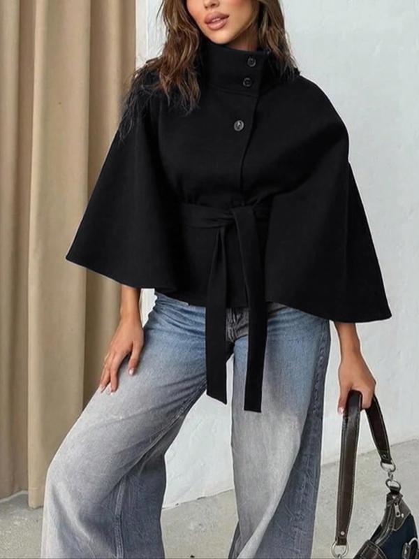 Rosalyn™ - Belted Cape Style Winter Coat