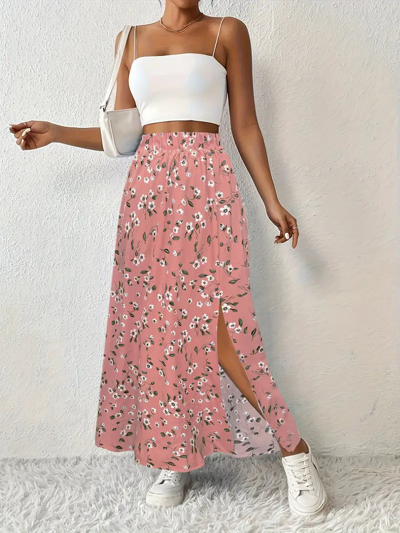 Luna™ - Floral Print Maxi Skirt