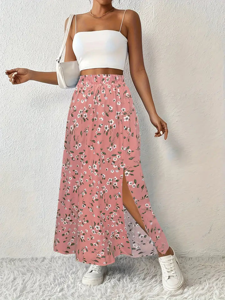 Luna™ - Floral Print Maxi Skirt