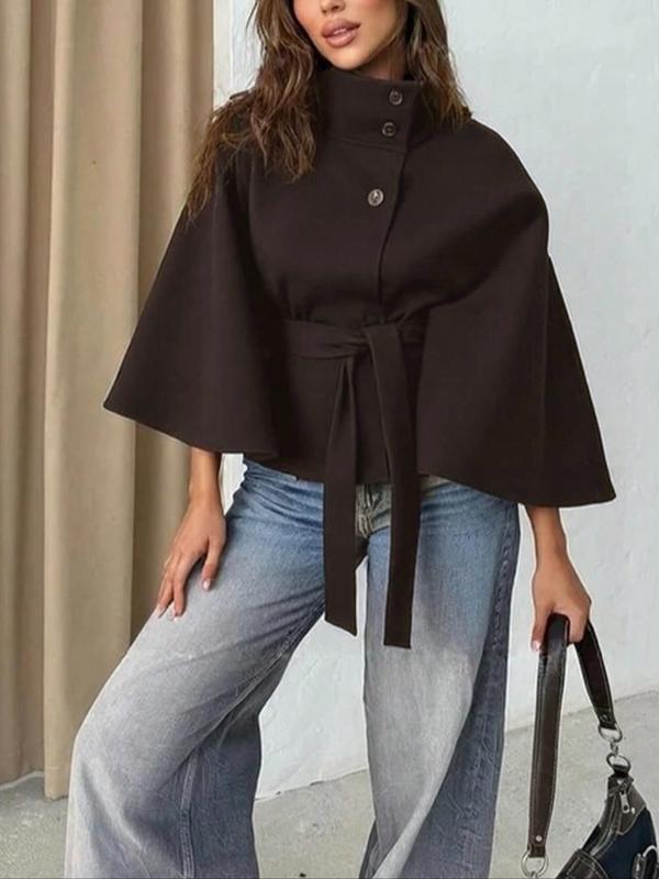 Rosalyn™ - Belted Cape Style Winter Coat