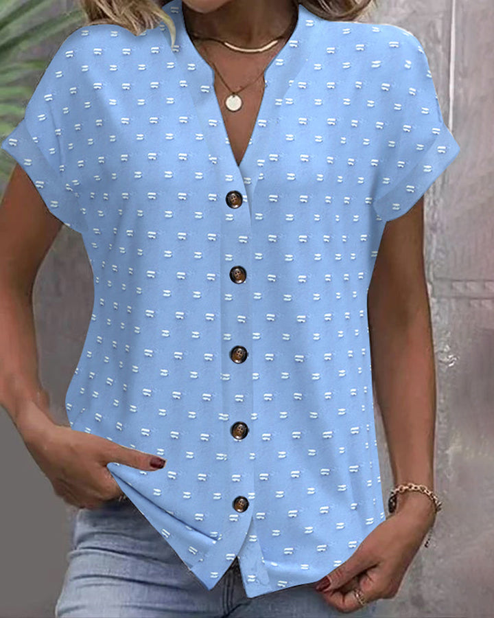 Selvara - Button Down V-Neck Shirt