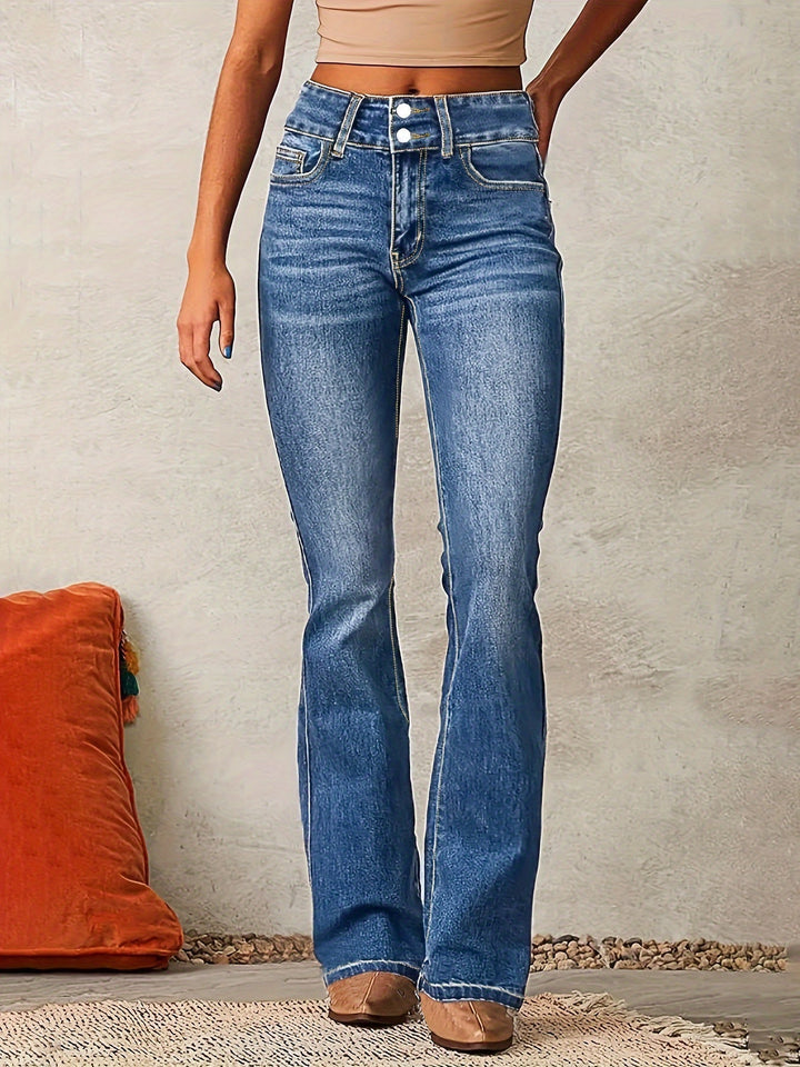 Elviera - High-Waisted Flared Denim Pants