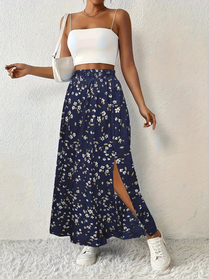 Luna™ - Floral Print Maxi Skirt