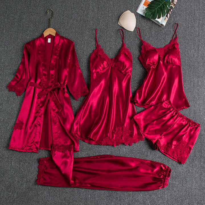 Elegant Women's Nightdress Set - 5 Pieces