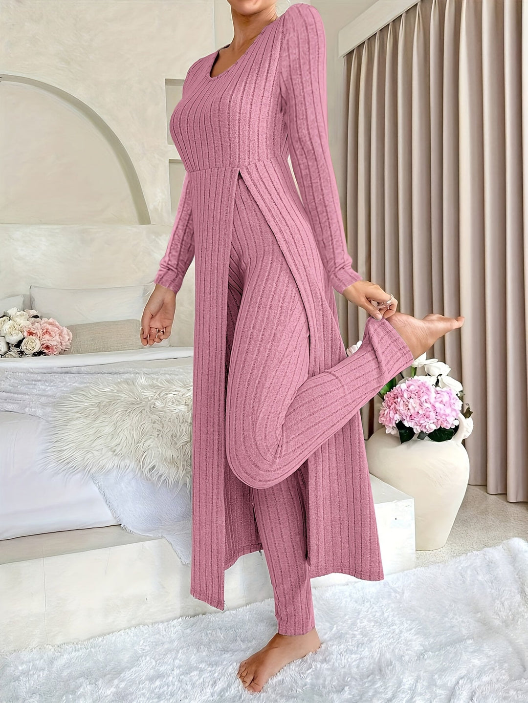Anna & Rose | Aldea™ | Cozy Two-Piece Ribbed Lounge Set