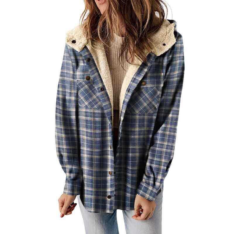 Elvara - Plaid Hooded Jacket