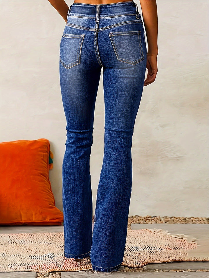 Elviera - High-Waisted Flared Denim Pants