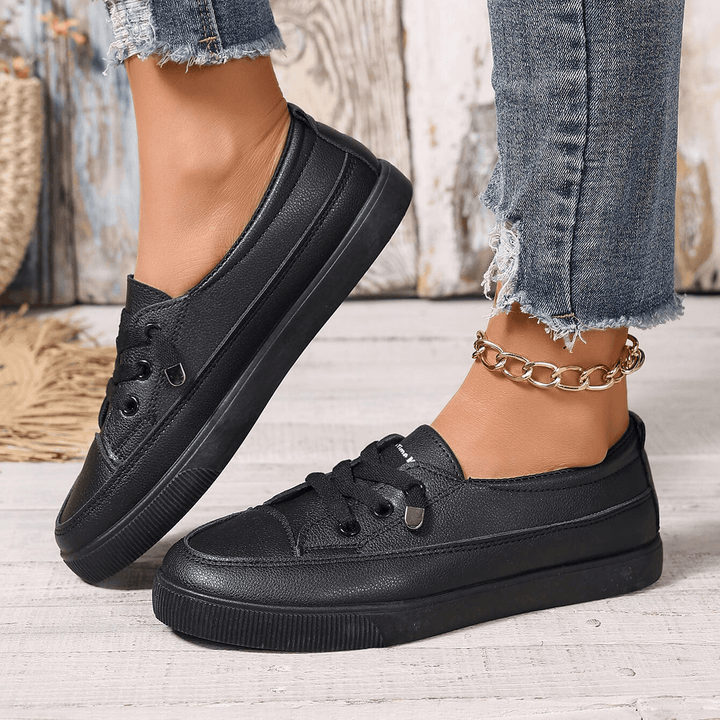 Elisvera - Lace-Up Comfort Flat Shoes