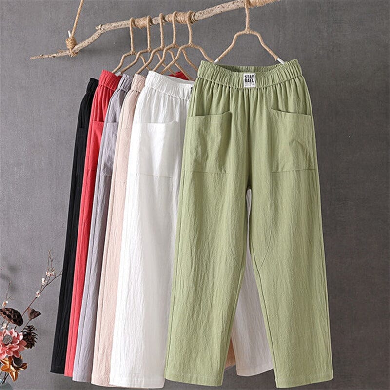 Adelina - Classic Linen-Style Straight Pants