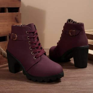 Katnira™ - Chunky Lace-Up Ankle Boots