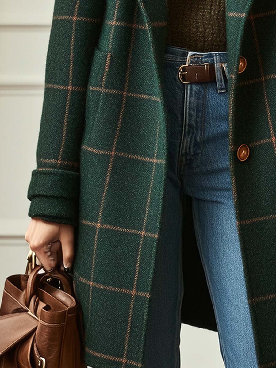 Anna & Rose | Frances | Classic Checked Wool Coat